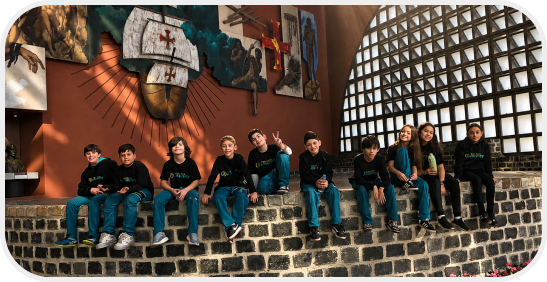 Alunos em aula de campo